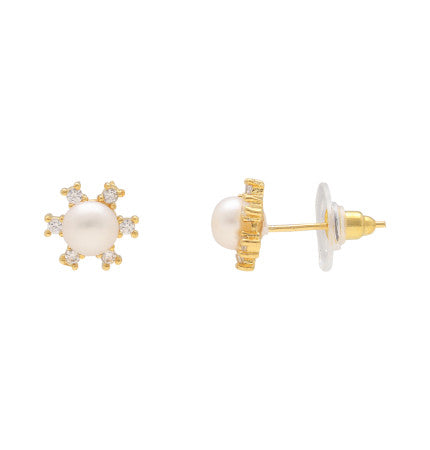 Sophisticated White Pearl Earrings | Graceful Embrace Pearl Earrings