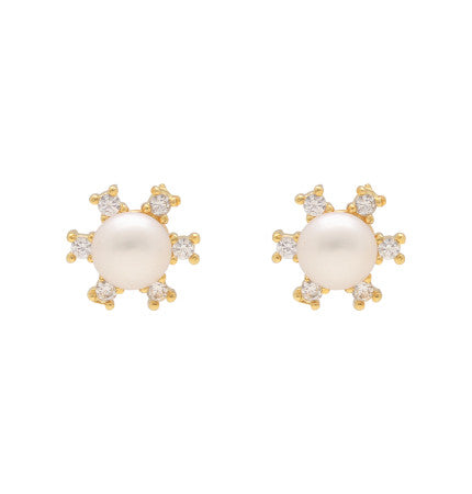 Sophisticated White Pearl Earrings | Graceful Embrace Pearl Earrings