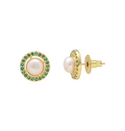 White Pearl Button Earrings - AA Quality | Luxe Luminescence Pearl Earrings