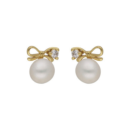 White Pearl Button Earrings | Pledge of Elegance Pearl Earrings
