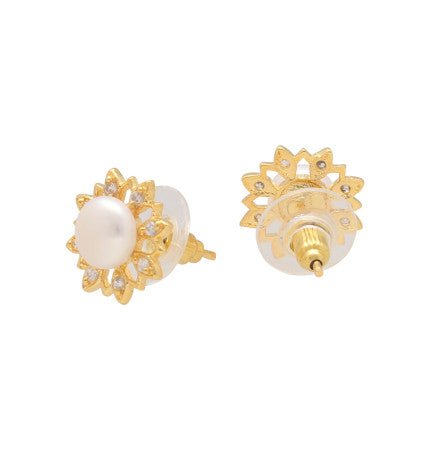 Modern White Pearl Earrings | Harmonic Symphony Pearl Earrings