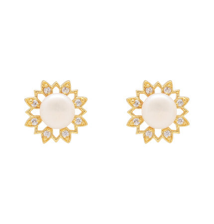 Modern White Pearl Earrings | Harmonic Symphony Pearl Earrings
