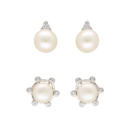White Pearl Earrings | Eternal Love's Embrace Pearl Earrings