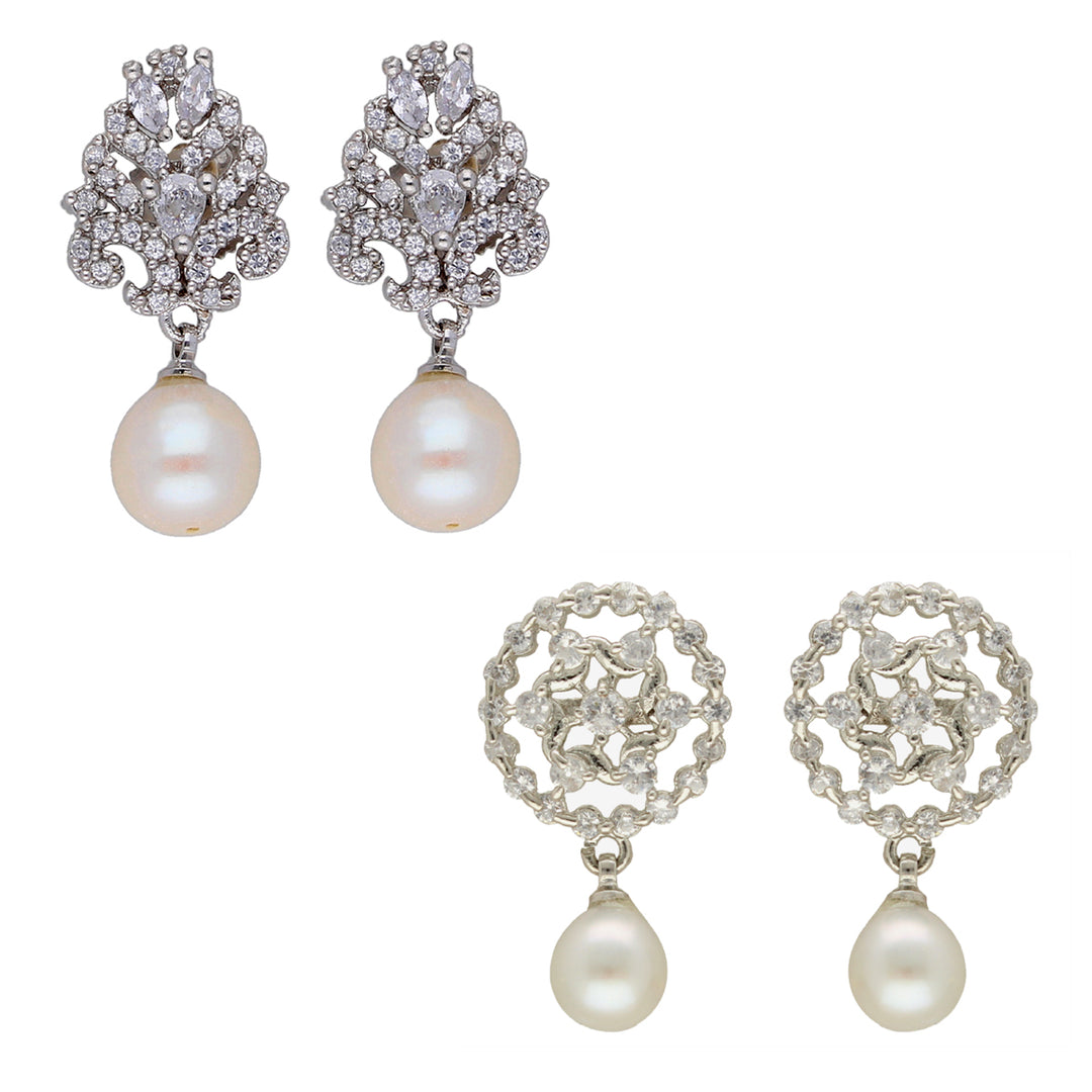 Freshwater Pearl and Stone Earrings | Captivating Allure 2-Pair Earring Combo