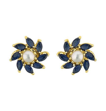 Pearl and Color Stone Earring Combo | Timeless Glamour 2-Pair Earring Combo