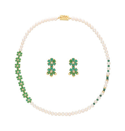 White Freshwater Pearl Necklace: Button Shape, 16-18 Inches | Enchanting Green Pearl Necklace