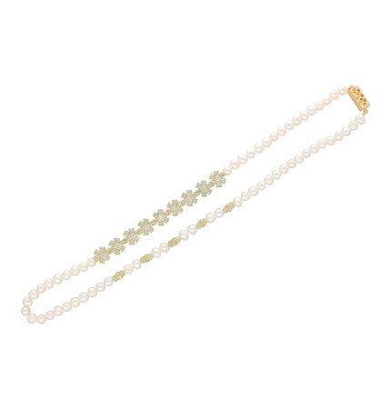 Classic Green Stone Pearl Necklace | Green Stone Pearl Necklace