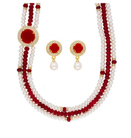 Colorful Pearl Necklace Set | Radiant Trio 3-String Necklace Set