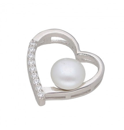 White Pearl Heart Design Pendant | Ivory Whispers - Design Heart Pendant