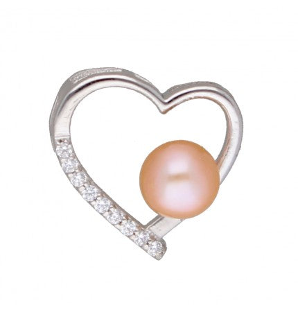 Pink Pearl Heart Design Pendant | Blush Radiance - Design Heart Pendant