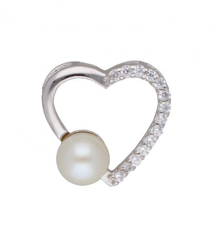 White Pearl Heart Design Pendant | Pure Radiance - Design Heart Pendant
