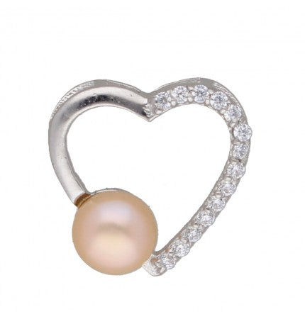Pink Pearl Heart Design Pendant | Petal Harmony - Design Heart Pendant