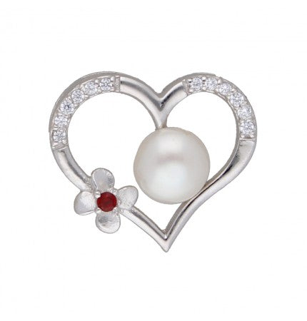 White Pearl Heart Design Pendant | Eternal Harmony - Design Heart Pendant