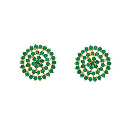 Green Pearl Pendant Set | Enchanting Green Circular Pearl Pendant Set
