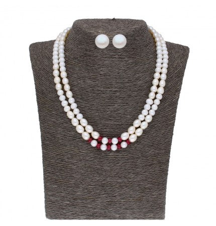 Multicolored Freshwater Pearl Necklace Set | Multicolored Oval Elegance Set