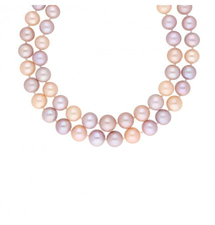 Peach and Pink Pearl Necklace Set | Peach Harmony Round Set
