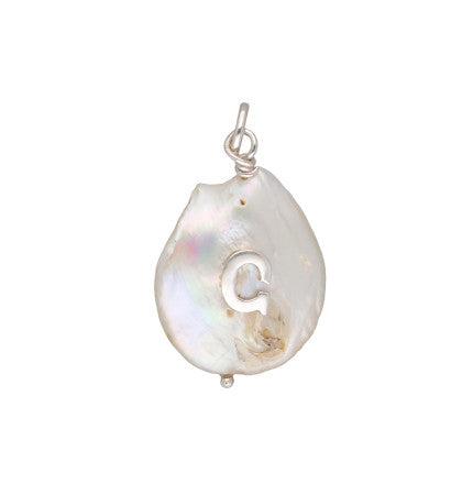 Mother of Pearl C Pendant | Charmed Monogram - C Silver Pendant