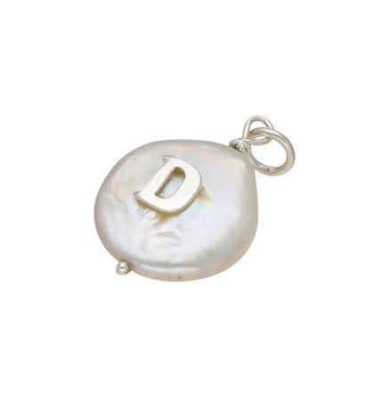 Sterling Silver Pendant with Mother of Pearl | Divine Monogram - D Silver Pendant