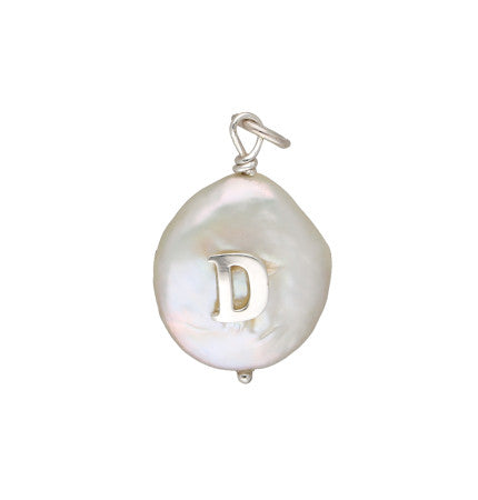 Sterling Silver Pendant with Mother of Pearl | Divine Monogram - D Silver Pendant