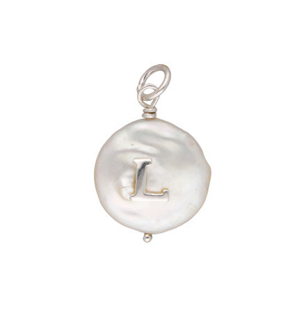 Silver Pendant with Mother of Pearl | Luxe Identity - L Silver Pendant