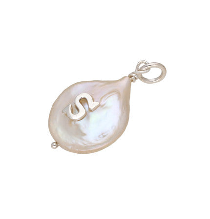 Letter S Mother of Pearl Pendant | Signature Elegance - S Silver Pendant