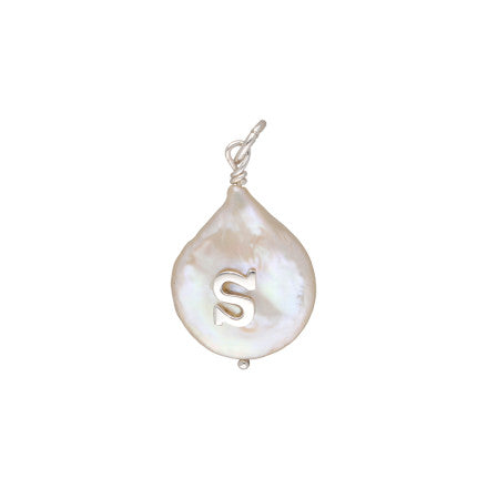 Letter S Mother of Pearl Pendant | Signature Elegance - S Silver Pendant