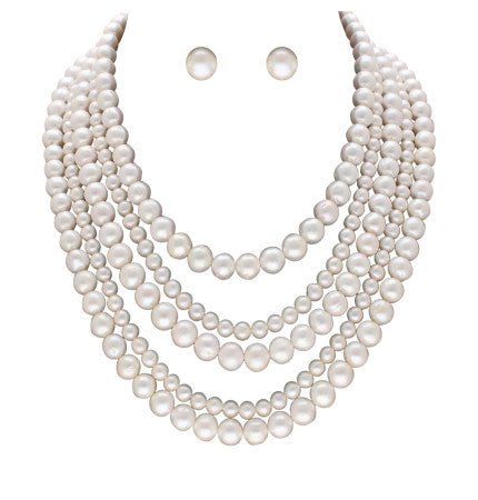 5 Strand Freshwater Pearl Necklace | Timeless Elegance 5 Lines Pearl Necklace