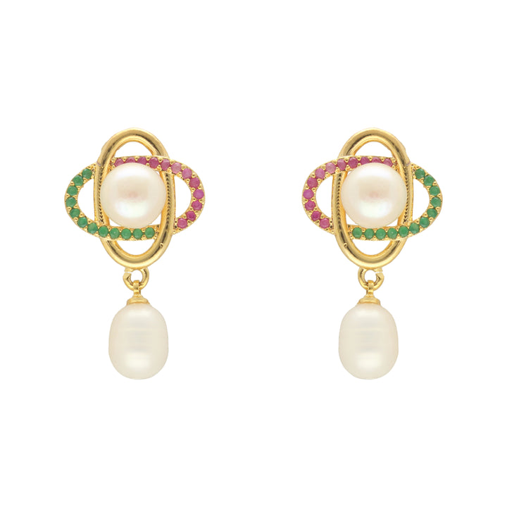 Pearl Drop Earrings | Elegant Blossom Pearl Earrings