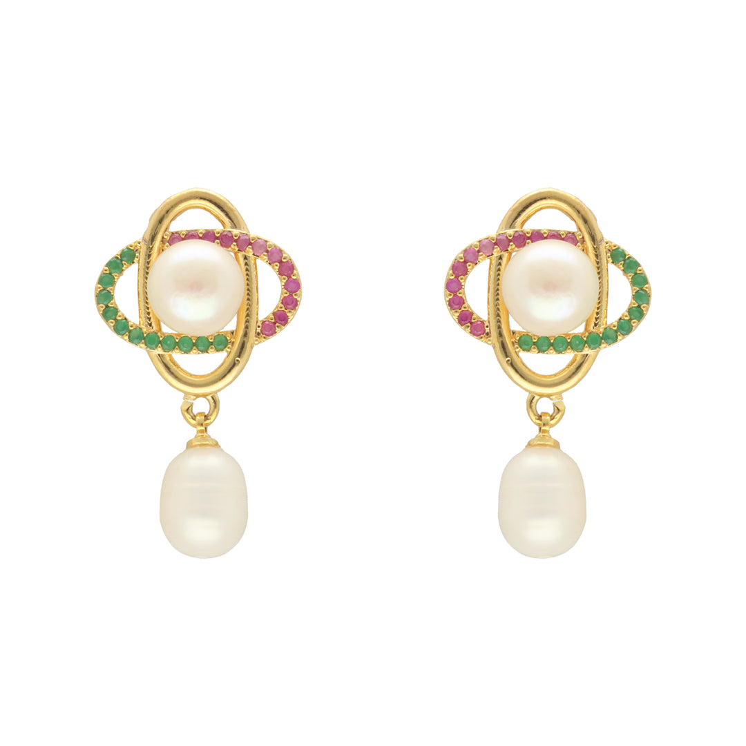 Pearl Drop Earrings | Elegant Blossom Pearl Earrings