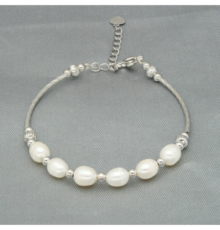 White Pearl Bracelet | Eternal Elegance - Pearl Strand Bracelet