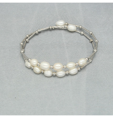 White Pearl Bracelet | Opulent Elegance - Pearl Bracelet