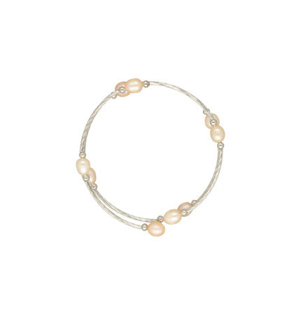 Pink Oval Pearl Bracelet | Petite Elegance - Dainty Pearl Bracelet