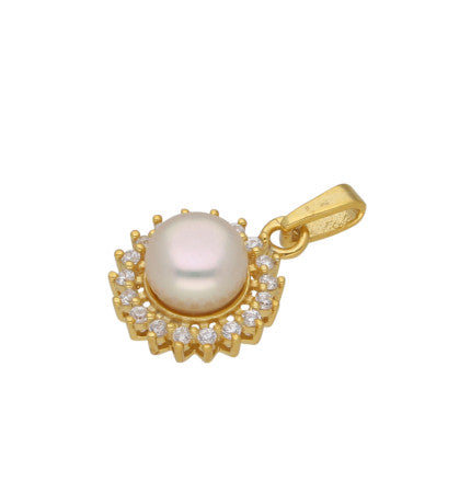 Flower Pearl Pendant - White Button Pearls | Blossom Elegance - Silver Flower Pearl Pendant