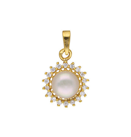 Flower Pearl Pendant - White Button Pearls | Blossom Elegance - Silver Flower Pearl Pendant
