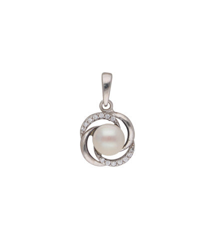 White Freshwater Pearl Pendant | Ivory Crescendo - Silver Opera Pearl Pendant