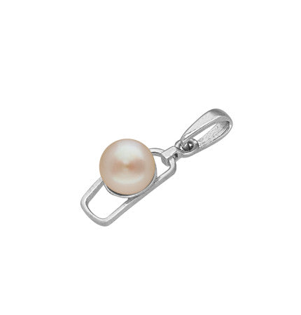 Designer Pearl Pendant - Sterling Silver, Peach Button Pearls | Radiant Allure - Silver Designer Pearl Pendant