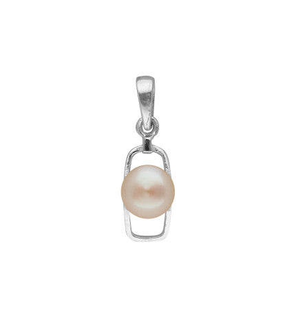 Designer Pearl Pendant - Sterling Silver, Peach Button Pearls | Radiant Allure - Silver Designer Pearl Pendant