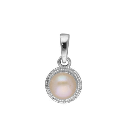 AA Grade Peach Serenity Pearl Pendant | Peach Serenity - Silver Designer Pearl Pendant