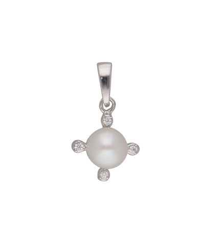 Sterling Silver Pearl Pendant | Pure Radiance - Silver Simple Pearl Pendant
