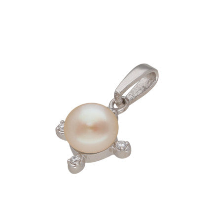925 Sterling Silver Pearl Pendant | Peach Blossom - Silver Designer Pearl Pendant