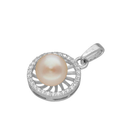 Sterling Silver Pearl Pendant | Modern Muse - Silver Designer Pearl Pendant