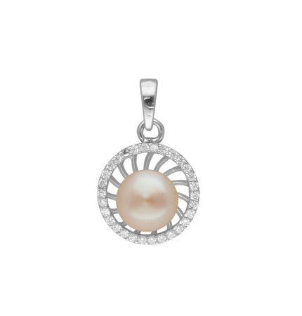 Sterling Silver Pearl Pendant | Modern Muse - Silver Designer Pearl Pendant