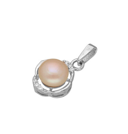 Silver Pearl Pendant | Graceful Harmony - Sterling Silver Simple Pearl Pendant