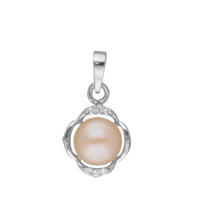 Silver Pearl Pendant | Graceful Harmony - Sterling Silver Simple Pearl Pendant