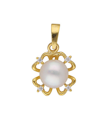 Sterling Silver Pearl Pendant | Pure Elegance - Sterling Silver Designer Pearl Pendant