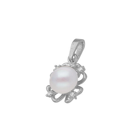 White Pearl Sterling Silver Pendant | Eternal Elegance - Sterling Silver Pearl Pendant