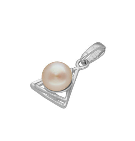 Pearl Pendant - Peach Color | Trendy Chic - Sterling Silver Designer Pearl Pendant