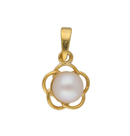 Flower Pearl Pendant | Sterling Silver Lightweight Flower Pearl Pendant