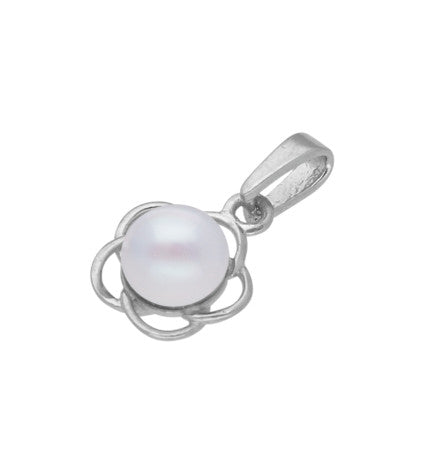 Pearl Pendant: Sterling Silver | Floral Elegance - 92.5 Sterling Silver Simple Pearl Pendant