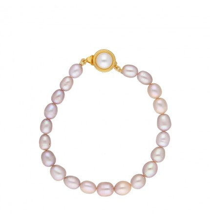 Peach Oval Pearl Bracelet | Peach Blossom Pearl Bracelet